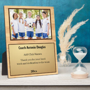 Personalised Gift for Coach with Team Picture Plaque