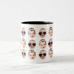 Personalised Gift For Dad Grandpa Baby Photo Face Two-Tone Coffee Mug