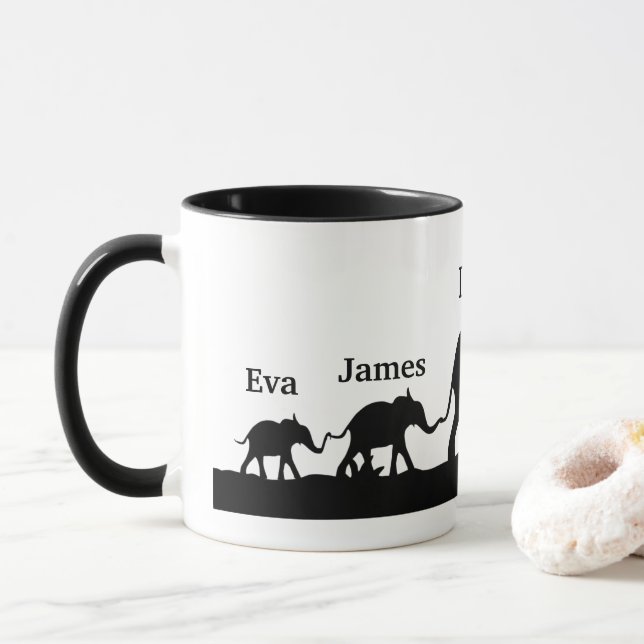 Personalised Gift for Daddy Elephant Mug (With Donut)