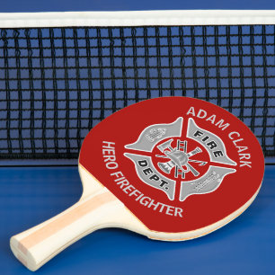 Personalised Gift for Firefighters Ping Pong Paddle