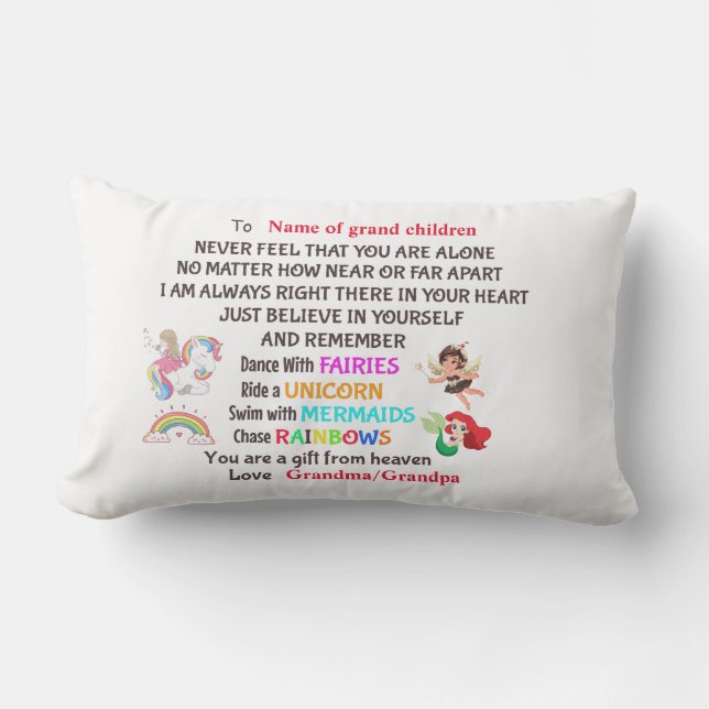 Personalised Gift for GrandChildren Lumbar Cushion (Front)