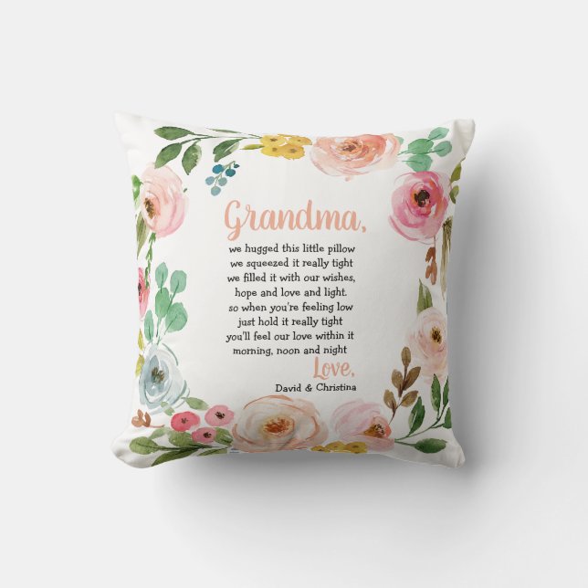Personalised Gift for Grandma Cushion (Front)