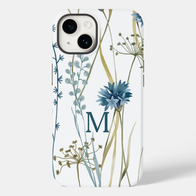 Personalised Gift For Her Monogram Floral Case-Mate iPhone Case (Back)
