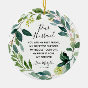 Personalised Gift for Husband from Wife Ceramic Tree Decoration