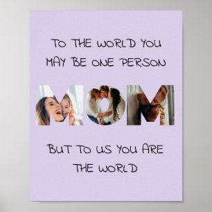 Personalised Gift For MOM Photo Collage Print