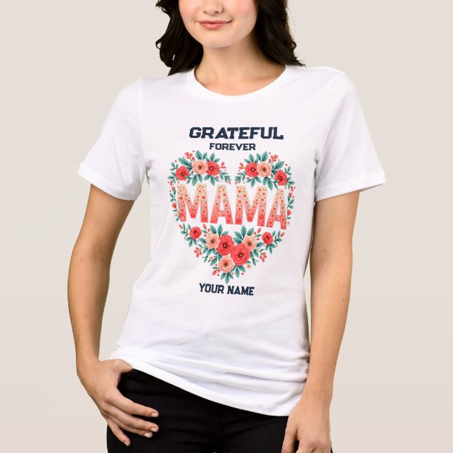 Personalised Gift for Mum | Custom Name Design Tri-Blend Shirt (Front)