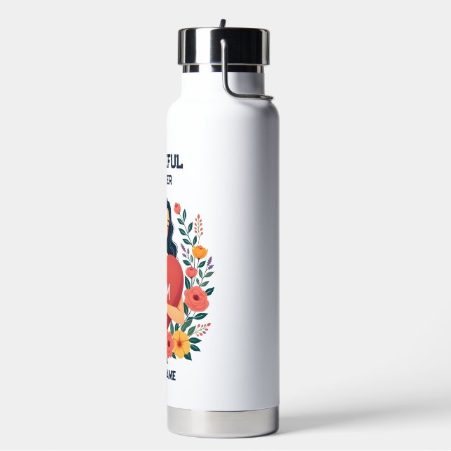 Personalised Gift for Mum | Custom Name Design Water Bottle (Left)