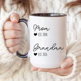 Personalised Gift for New Grandma Grandpa Baby Gif Mug