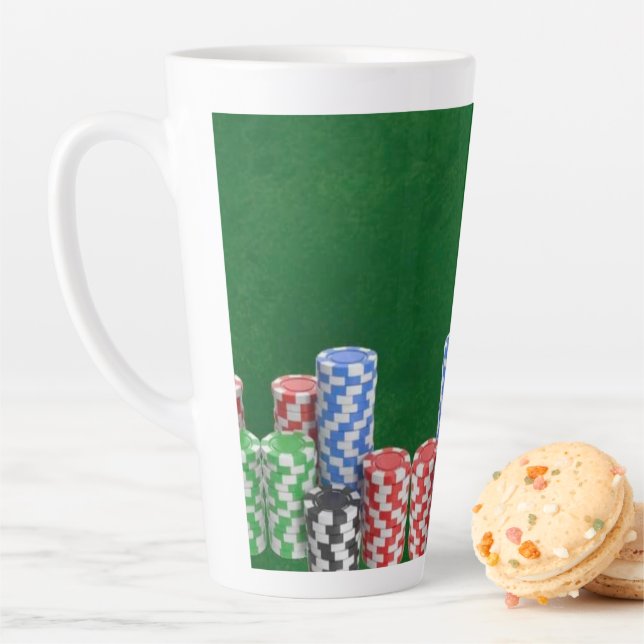 Personalised Gift for Poker Players Latte Mug (In Situ)