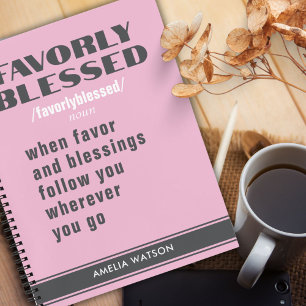 Personalised gift for women pink motivation notebook