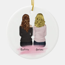 Personalised Gift Message for best friend Ceramic Tree Decoration