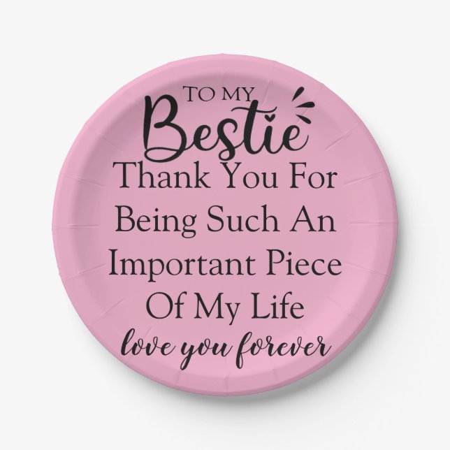 Personalised Gift Quote For Women Best Friend Paper Plate (Front)