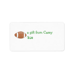 Personalised gift tag label -- football theme