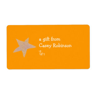 Personalised gift tag label -- star theme