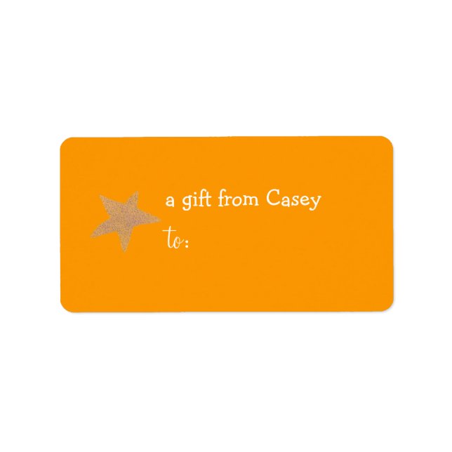 Personalised gift tag label -- star theme (Front)