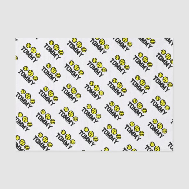 Personalised gift tissue paper for tennis player (Front)