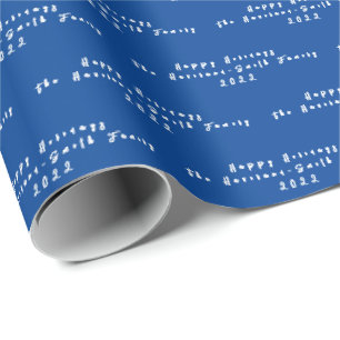 Personalised Gift Wrap Blue and White HAMbyWG