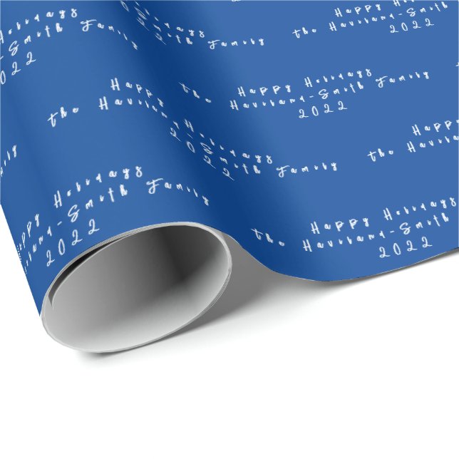 Personalised Gift Wrap Blue and White HAMbyWG (Roll Corner)
