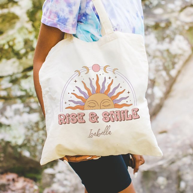 Personalised Gifts Boho Rise And Smile Tote Bag (Creator Uploaded)