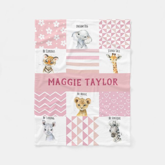 Personalised Gifts For Baby Boys & Girls, New Born Fleece Blanket (Front)