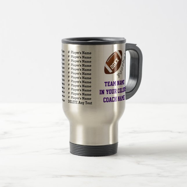 Personalised Gifts for Football Coaches, Players Travel Mug (Front Right)