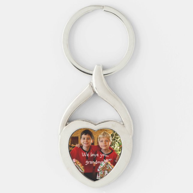Personalised Gifts For Grandma Heart Key Chains (Front)