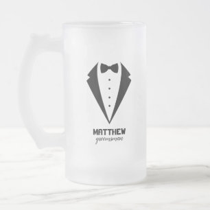 Personalised Gifts for Groomsmen Frosted Glass Beer Mug