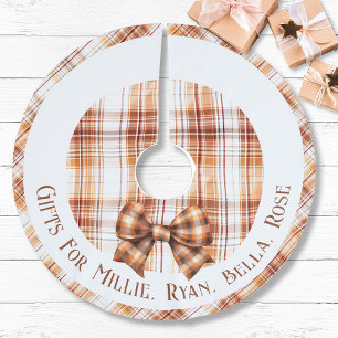 Personalised Gifts For Kid Name Boho Natural Plaid Brushed Polyester Tree Skirt