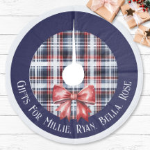 Personalised Gifts For Kids Name Navy Red Plaid