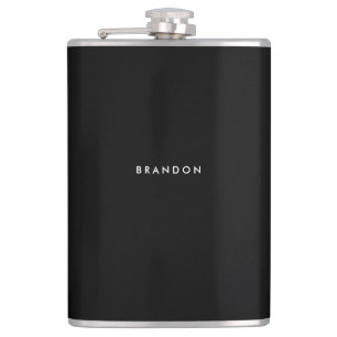 Personalised Gifts For Men Black Flask 8oz