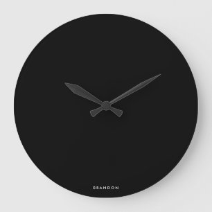 Personalised Gifts For Men Black Round Wall Clock