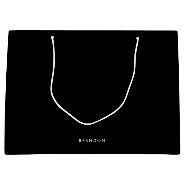 Personalised Gifts For Men Large Black Gift Bags (Front)