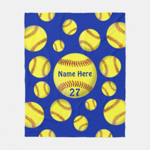 Personalised Gifts for Softball Lovers, Room Decor Fleece Blanket