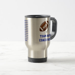 Personalised Gifts for Your Football Coach, 4 Text Travel Mug