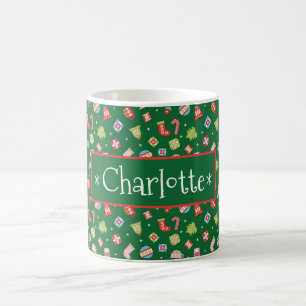 Personalised Gifts of Christmas Green Coffee Mug