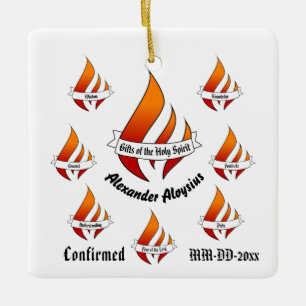 Personalised Gifts of the Holy Spirit Confirmation Ceramic Ornament