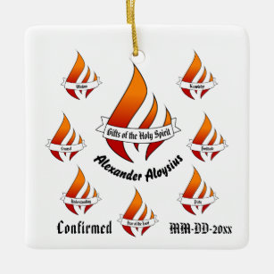 Personalised Gifts of the Holy Spirit Confirmation Ceramic Ornament