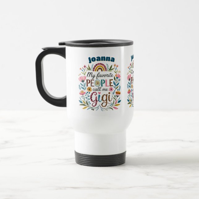Personalised GIGI Mothers Day Birthday Christmas Travel Mug (Left)