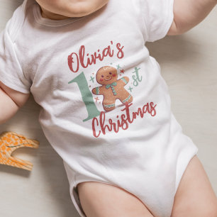 Personalised Gingerbread Baby's First Christmas Baby Bodysuit
