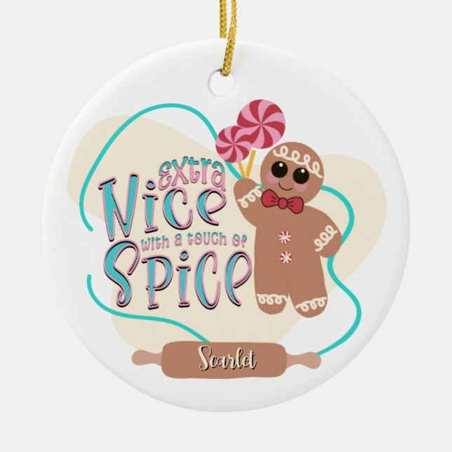 Personalised Gingerbread Christmas Ornament (Front)