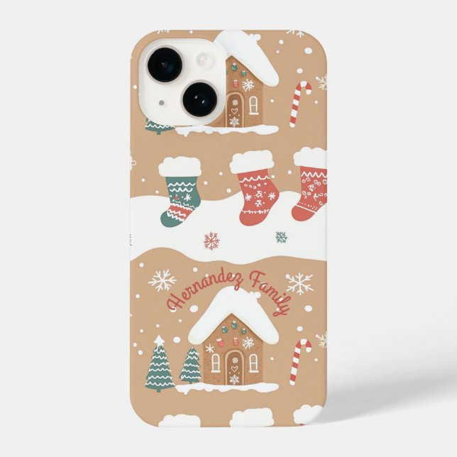 Personalised Gingerbread Christmas Phone Case (Back)