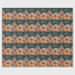 Personalised Gingerbread Christmas with Candy,cake Wrapping Paper