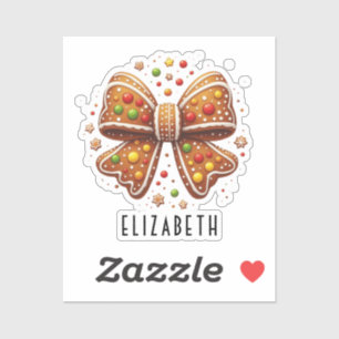 Personalised Gingerbread Coquette Christmas Bow