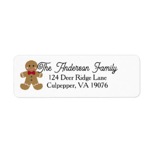 Personalised Gingerbread Family Christmas Return A