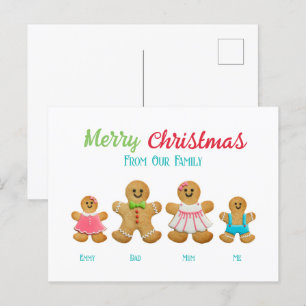 Personalised Gingerbread Family Greeting Card
