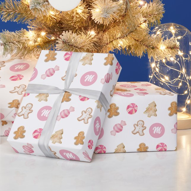 Personalised Gingerbread Holiday Gift Wrapping Paper (Holidays)