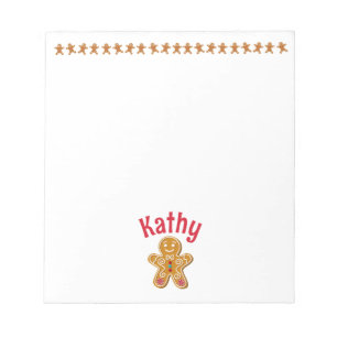 Personalised Gingerbread Holiday Notepad