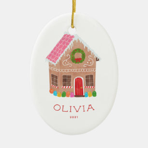 Personalised Gingerbread House Ceramic Tree Decoration