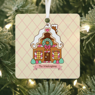 Personalised Gingerbread House Holiday Ornament