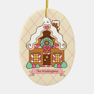 Personalised Gingerbread House Holiday Ornament